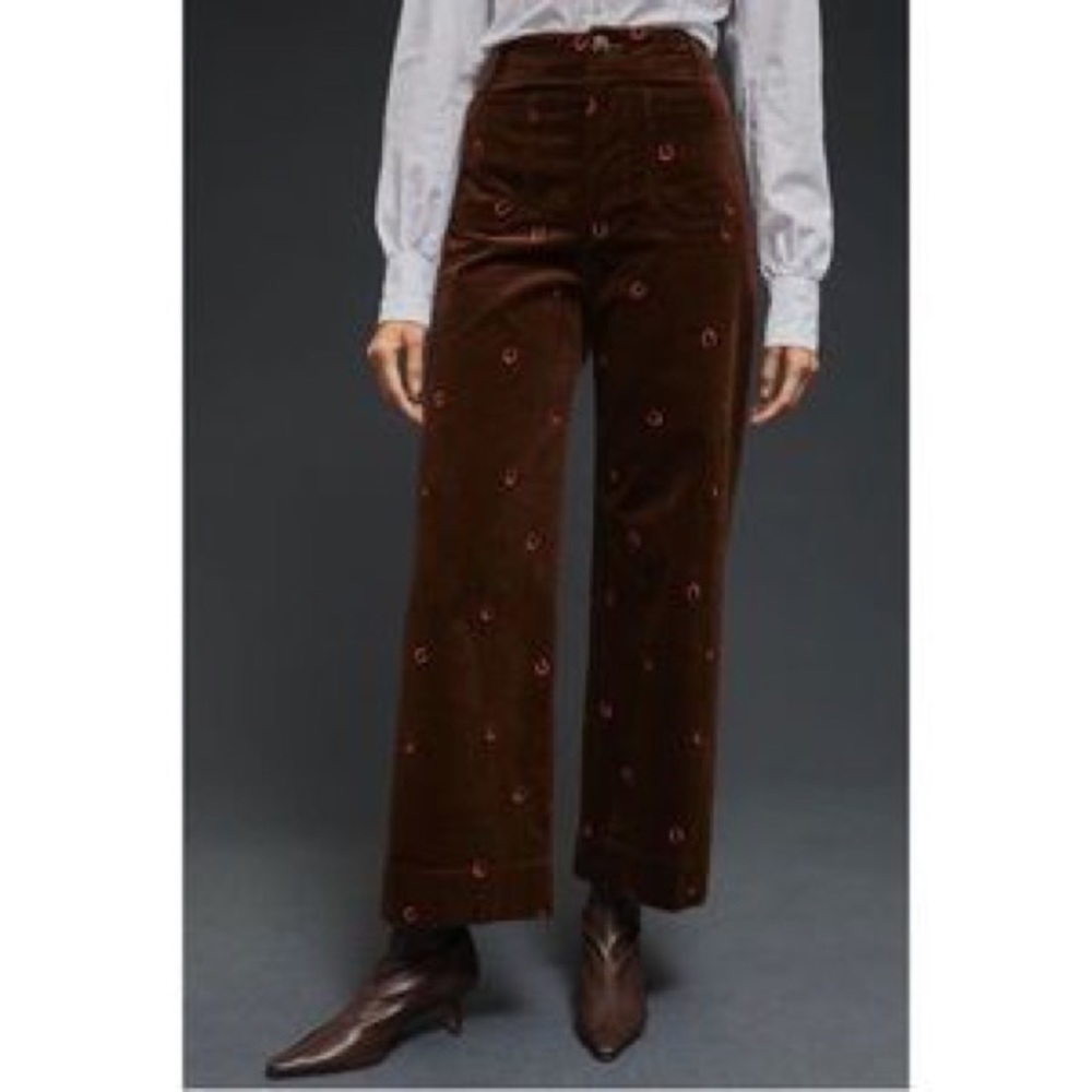 Maeve the Colette Corduroy Wide-Leg Cropped Pants